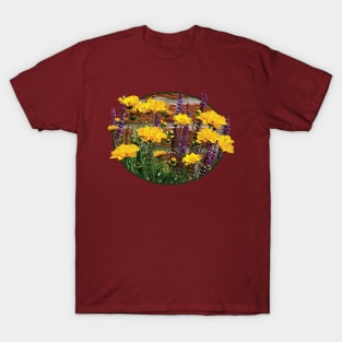 Coreopsis - Yellow Coreopsis With Purple Sage T-Shirt